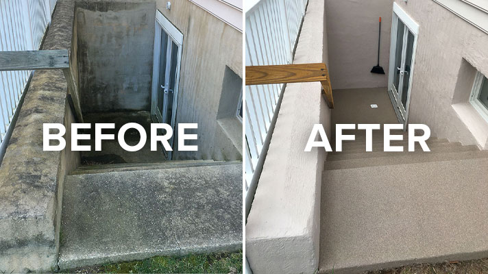 Foundation Exterior Stairs Prep and Paint